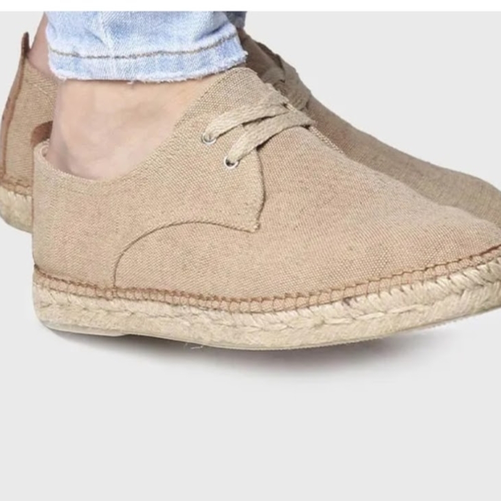 Toni Pons Beige Lace-Up Espadrille Shoes.Size 44  - 10 USA